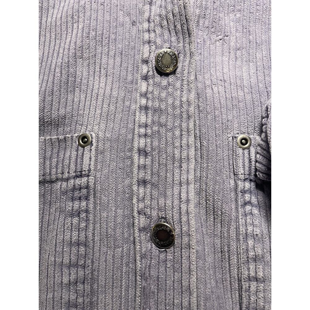 Vintage At Last & Co. Corduroy Shacket Adult L Gray Blue Button Up Long Sleeve - Picture 5 of 10